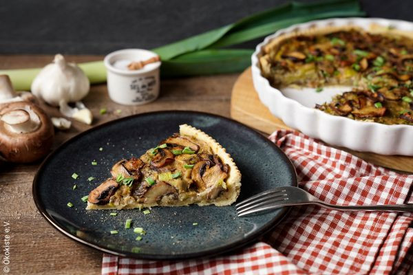 Rezept: Vegane Champignon-Lauch-Quiche