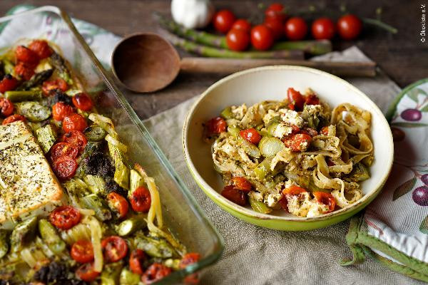 Produktfoto zu Rezept:One-Pot Pasta mit Spargel (2 Portionen)